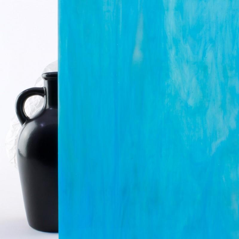 Vidrio opalescente celeste medio